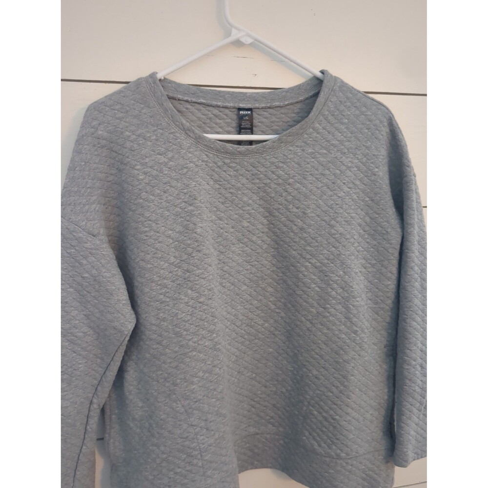 RDX Quilted Crewneck Athletic Sweatshirt Women's L boxy fall